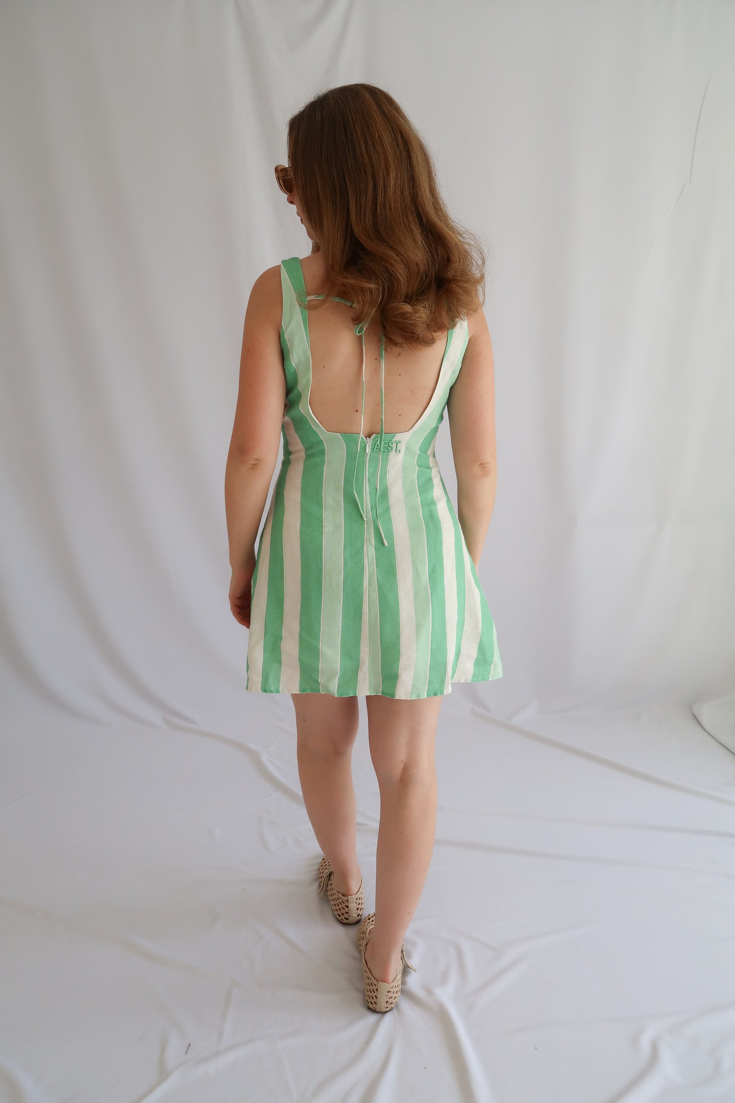 la plage stripe linen dress