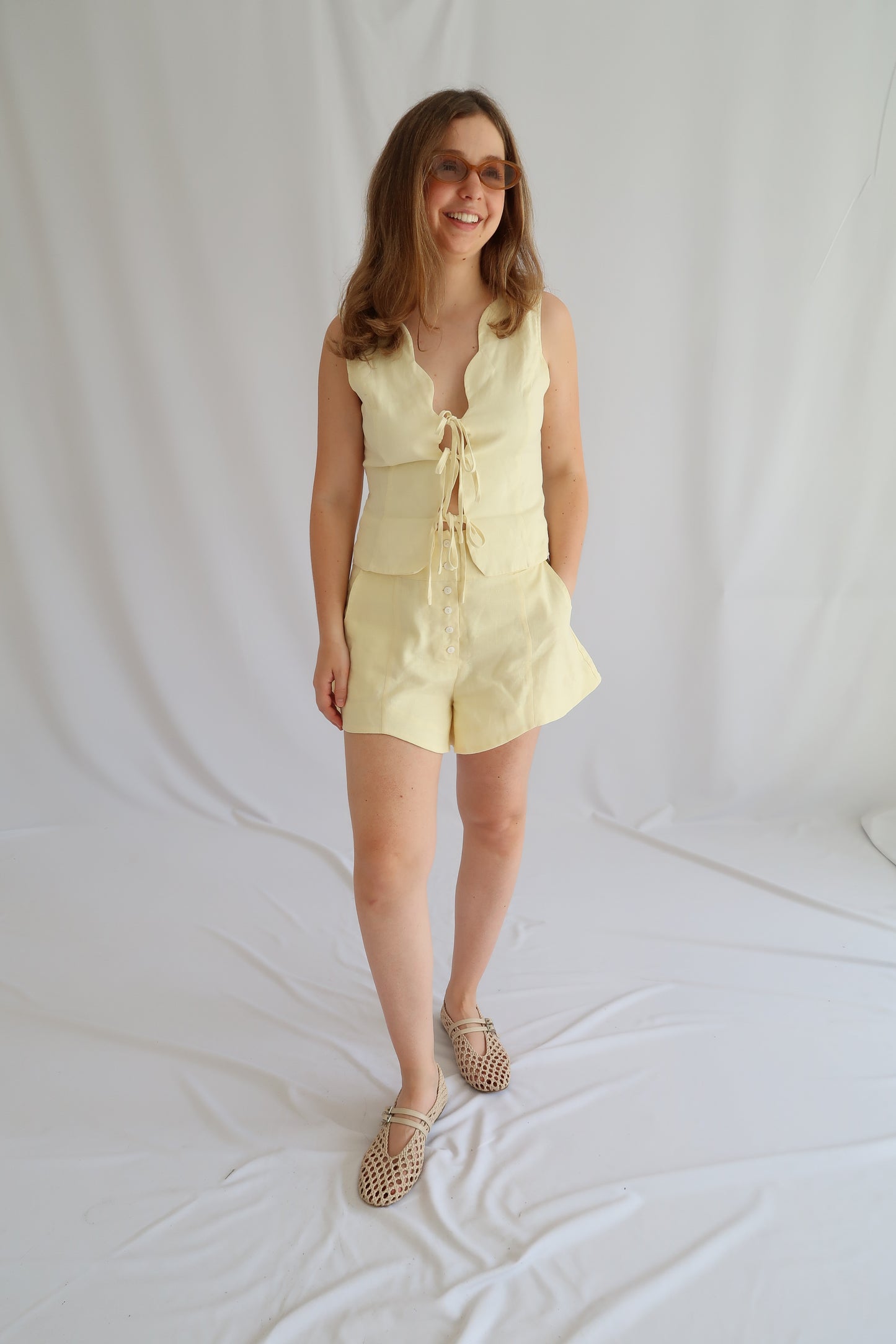 brisé linen short